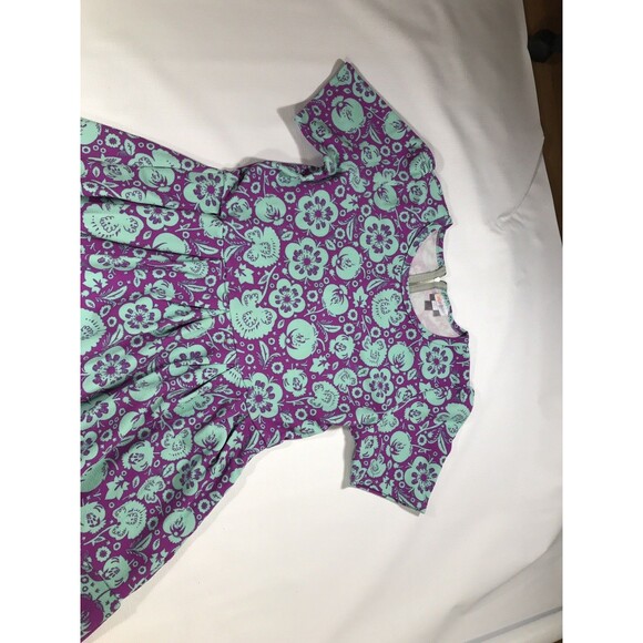 Lularoe Amelia Pocket Dress Floral Bright Purple Blue Twisted Fit Flare Size XL - Picture 3 of 7